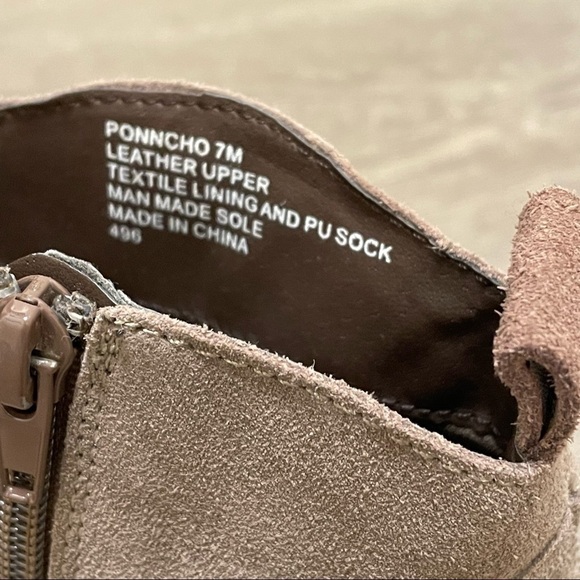 Steve Madden Ponncho Womens Ankle Boots Fringe Western Taupe Suede Sz 7M - Picture 7 of 8